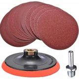 Cırt Zımpara Seti + Matkap Aparatı 115 mm (7 Parça) - Çok Renkli