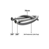 Cisa 70 Cm Paslanmaz Çelik Örgülü Flex Hortum – 3/8"x3/8" Klozet & Taharet Musluğu Bağlantı Hortumu
