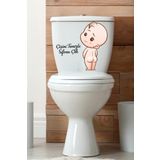 Çişini Temizle Sifonu Çek Temalı Klozet Sticker Banyo Sticker Seti