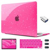 CISSOOK MacBook Air 13,5 inç Kılıf Glitter 2024 2023 2022 A3113 M3 A2681 M2 Çip ile Uyumlu, MacBook Air 13,5 inç için Parlak Parlak Plastik Sert Kılıf Dokunmatik Kimlik, Gül Kırmızısı Parıltı
