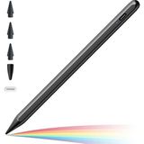Cisteen IPAD(2018-2025)PRO11M4-AIR11M2-İP10/9/8/7/6-AIR5/4/3-MINI6/5 Için Avuç Içi Reddi Aktif Stylus Kalem - Siyah