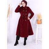 Çıt Çıt Düğme Detay Kaban 70035 Bordo - 42