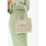 Çıt Çıt Kapatmalı The Tote Bag İşlemeli Kanvas Kumaş Günlük Kol Ve Omuz Çantası