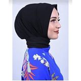 Çıt Çıtlı Bone Tesettür Mayo Üstü Uyumlu Deniz ve Havuz Bonesi Hijab Siyah - Standart