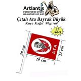 Çıtalı Ata Bayrak Kağıt 21X29 Cm 25 Adet Atalı Bayrak Çıtalı Sopalı Büyük Bayrak Plastik Çubuklu Bayrak