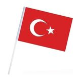 Çıtalı Bayrak Kağıt 21X29 cm 25 Adet Ay Yıldızlı Türk Bayrağı Çıtalı Sopalı Büyük B - Çok Renkli