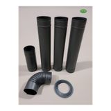 ÇİTAŞ 6 PARÇA SOBA BORU SETİ MAT SİYAH - ANTRASİT (3 TAM BOY - 1 YARIM BOY - 1 DİRSEK - 1 AYNA) 0.40MM