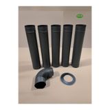 ÇİTAŞ 7 PARÇA SOBA BORU SETİ MAT SİYAH - ANTRASİT (5 TAM BOY - 1 DİRSEK - 1 AYNA) 0.4 MM