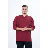 Çıtçıt Şef Gömlek Aşçı Kıyafeti Chef Aşçı Forması - Bordo