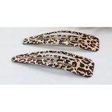 ÇITÇITLI LEOPAR DESENLİ SAÇ TOKASI 2'Lİ Kahverengi koyu leopar Tek Ebat