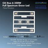 Citi 6 Duo 320W Full Spectrum Grow LED Lamba - Beyaz