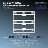 Citi 9 Duo 480W Full Spectrum Grow LED Lamba - Beyaz