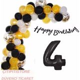 Çıtı Pıtı Store 0-9 Yaş Balon Zincir Set - Siyah - Gold - 4