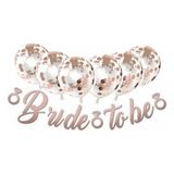 Çıtı Pıtı Store Rose Gold Konfetili Şeffaf Balon Rose Gold Bride To Be Banner