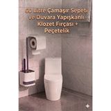 Citim 2 Li Set-kendinden Yapışkanlı Tuvalet Kağıdı Wc Kağıt Asacağı Ve Banyo Lavabo Wc Temizleme Fırçası Beyaz