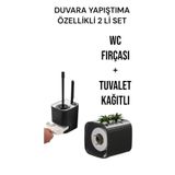 Citim 2 li set-Kendinden Yapışkanlı Tuvalet Kağıdı WC Kağıt Asacağı ve Banyo Lavabo Wc Temizleme Fırçası