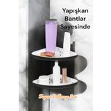 Citim 2li Yapışkanlı Banyo Rafı Köşeliği-banyo Düzenleyici Askılığı-duvar Duş Rafı Banyo Köşe Şampuanlık