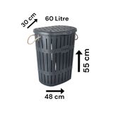 Citim Bambu Halatlı Kirli Çamaşır Sepeti 60 Litre