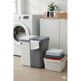 Citim Kirli Çamaşır Sepeti Iki Bölmeli 90 Litre (Büyük) + 20 Lite Çamaşır Selesi - Beyaz - Gri