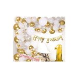 Çıtıpıtıstore 1 Yaş Balon Zinciri Seti Gölge Altın Balon Dekorasyon, 4334543583489