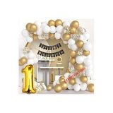 Çıtıpıtıstore 1 Yaş Balon Zinciri Seti Gölge Altın Balon Dekorasyon, 65465789564513
