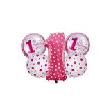 Çitipitistore 1 Yaş Pembe 5Li Set Balon, pembe