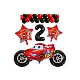 ÇITIPITISTORE Araba Temalı Teker Folyo Doğum Günü Parti Kutlama Yaş Balon Seti, 2 Yaş