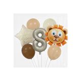 ÇITIPITISTORE Aslan Kafa Happy Birthday Yıldız Folyo Balonlu Yaş Balon Seti