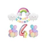 Çıtıpıtıstore Gökkuşağı Bulut Konsepti 1-9 Yaş Doğum Günü Parti Kutlama Seti, 4