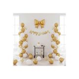ÇITIPITISTORE Gold Fiyonk Doğum Günü Konsepti Parti Balon Seti, 40 Adet Balon, Kaligrafi ve Fiyonk