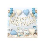 ÇITIPITISTORE Happy Birthday Balon Parti Seti, Krem, Doğum Günü Dekorasyonu