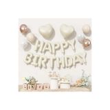 ÇITIPITISTORE Happy Birthday Folyo Balon Doğum Günü Parti Balon Seti, Krem