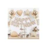 ÇITIPITISTORE Happy Birthday Folyo Balon Seti, Doğum Günü Parti Dekorasyonu, Krem