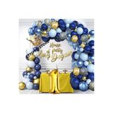 Çıtıpıtıstore Kral Taçlı Lacivert Balonlar Garland Kiti Altın Konfeti 1 Yaş
