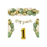 Çıtıpıtıstore Küf Yeşilli 1 Yaş Doğum Günü Balon Seti, 56478546654564