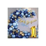 Çıtıpıtıstore Lacivert Balonlar Garland Kiti Altın Konfeti 1 Yaş Iyiki Doğdun, 437834657398778