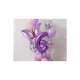 ÇITIPITISTORE Mor kelebekli mor rakamlı doğum günü balon yaş balon set
