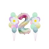 ÇITIPITISTORE Papatya Figürlü Makaron Renk Balon Seti, Doğum Günü Partisi Dekorasyonu, 2 Yaş