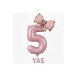 ÇITIPITISTORE Pembe Rakam 5 Fiyonk Folyo Balon, 2'li Paket, Parti ve Kutlama Dekorasyonu