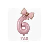 ÇITIPITISTORE Pembe Rakam 6 Fiyonk Folyo Balon, 2'li Set, Parti ve Kutlama