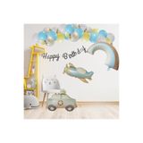ÇITIPITISTORE Retro Doğum Günü Seti, Uçak, Araba, Gökkuşağı Figürleri, 20 Adet Lateks Balon