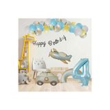 ÇITIPITISTORE Retro Doğum Günü Seti, Uçak, Araba, Gökkuşağı, Rakam Balonu ve 20 Adet Lateks Balon