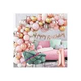 Çıtıpıtıstore Rose Gold Lu 1 Yaş Doğum Günü Balon Zincir Set, 455756756