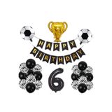 ÇITIPITISTORE Siyah Beyaz Futbol Temalı Doğum Günü Yaş Kutlama Parti Seti