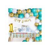 Çıtıpıtıstore Turkuaz Gold 1 Yaş Lüks Balon Zinciri