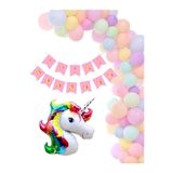 Çıtıpıtıstore Unicorn Konseptli Doğum Günü Balon Seti Kız Çocuk Doğum Günü Dekorasyonu
