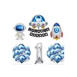 Çıtıpıtıstore Uzay Konsepti 1 Yaş Doğum Günü Parti Seti, Astronot, UFO ve Uzay Gemisi Folyo Balon
