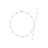 Çıtır Doğal İnci Zincir Kolye Bileklik ikili Set (Rose)
