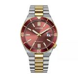 Citizen Gts Mechanical Nj0234-58x Kırmızı Silver Gold Çelik Erkek Kol Saati