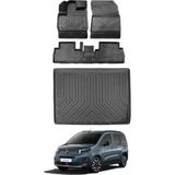 Citroen Berlingo 2025 Model Seperatörlü Bagaj Havuzu Araca Özel Siyah Paspas Takımı